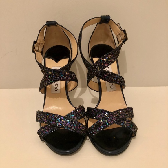 Jimmy Choo Lottie Glitter Sandals - Picture 2 of 5